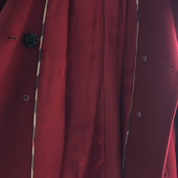 Red Burberry Peacoat XL - Picture 8 of 10